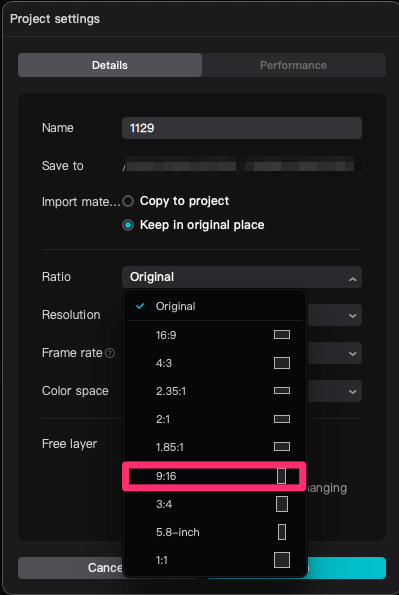 ratio or size 